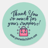 Custom Hartelijk dank voor uw steun Schattigee tas Ronde Sticker (Voorkant)