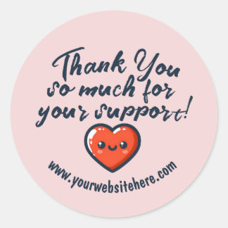 Custom Hartelijk dank voor uw support bedrijf Ronde Sticker