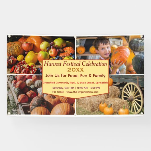 Custom Harvest Festival Celebration Banner (Horizontaal)