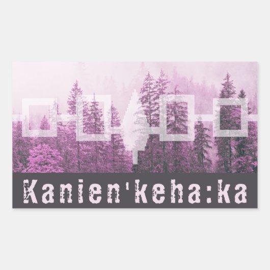 Custom Haudenosaunee Misty Forest Vlag Rechthoekige Sticker (Voorkant)