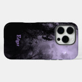 Custom Haunted Sky met Ravens Paarse iPhone case (Achterkant (horizontaal))