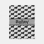 Custom Havanese Dog Silhouette Fleece Deken (Voorkant)