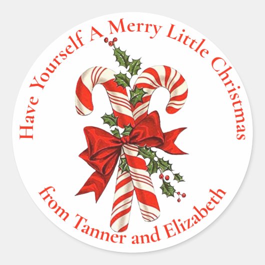 Custom Have Yourself A Merry Little Christmas Ronde Sticker (Voorkant)