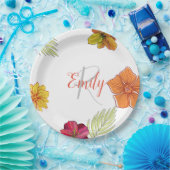 Custom Hawaiian Aloha Floral Papieren Bordje (Feest)