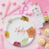 Custom Hawaiian Aloha Floral Papieren Bordje (Feest)