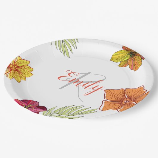 Custom Hawaiian Aloha Floral Papieren Bordje (Gekanteld)