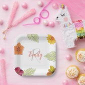Custom Hawaiian Aloha Floral Papieren Bordje (Feest)