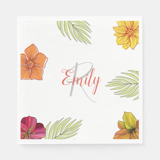 Custom Hawaiian Aloha Floral Servet (Voorkant)