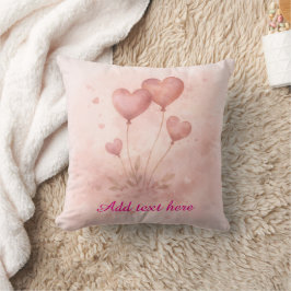 Custom Heart Balloon Throw Pillow Kussen