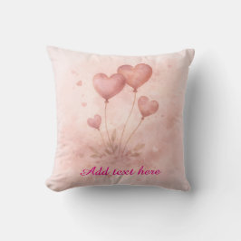 Custom Heart Balloon Throw Pillow Kussen