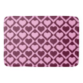 Custom Heart Checkerboard Pattern Bordeaux Pink -  Badmat (Voorkant)