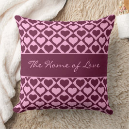 Custom Heart Checkerboard Pattern Bordeaux Pink -  Kussen