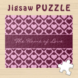 Custom Heart Checkerboard Pattern Bordeaux Pink -  Legpuzzel