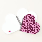 Custom Heart Checkerboard Pattern Bordeaux Pink -  Notitieboek (Binnen)