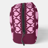 Custom Heart Checkerboard Pattern Bordeaux Pink -  Toilettasje (Rechts)