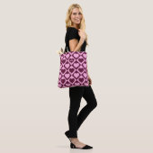 Custom Heart Checkerboard Pattern Bordeaux Pink -  Tote Bag (Op model)