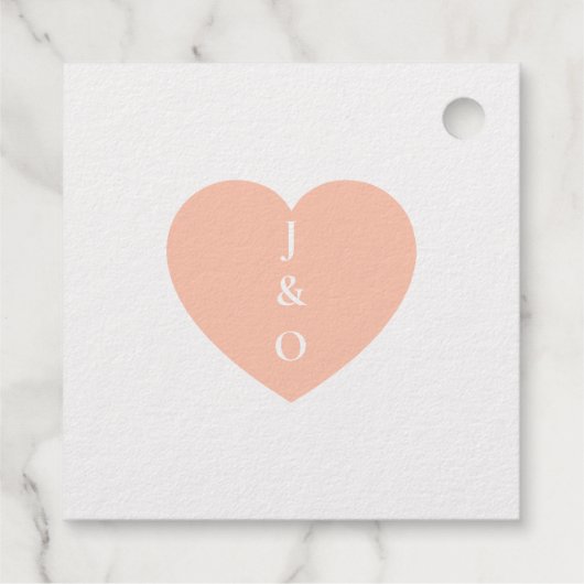 Custom Heart Couple Monogram Huwelijk Bedankjes Labels (Achterkant)