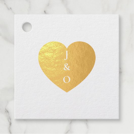 Custom Heart Couple Monogram Huwelijk Bedankjes Labels (Voorkant)