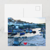Custom Heart Coverack Harbour Dusk Cornwall Photo Feestdagenkaart (Voorkant / Achterkant)