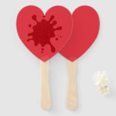 Custom Heart Fan – Tomaat rode Splatter Handwaaier (Voorkant en achterkant)