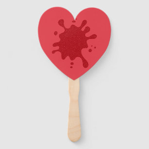 Custom Heart Fan – Tomaat rode Splatter Handwaaier