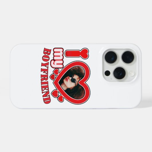 Custom Heart Foto Ik hou van mijn vriendje iPhone Hoesje (Achterkant horizontaal)