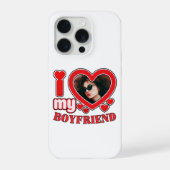 Custom Heart Foto Ik hou van mijn vriendje iPhone Hoesje (Achterkant)