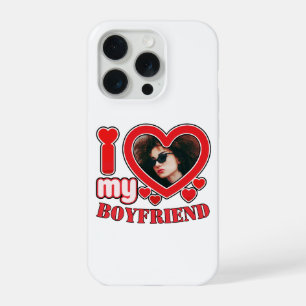 Custom Heart Foto Ik hou van mijn vriendje iPhone 15 Pro Case