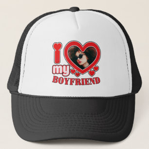 Custom Heart Foto Ik hou van mijn vriendje Trucker Pet