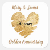 Custom Heart Golden Jubileum Stickers (Voorkant)
