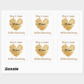 Custom Heart Golden Jubileum Stickers (Vel)