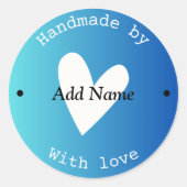 Custom Heart Handmade Dank u Stickers (Voorkant)