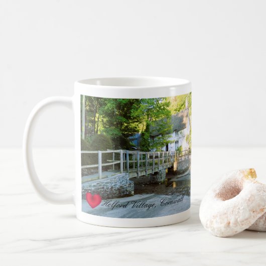 Custom Heart Helford Village Bridge Cornwall Foto Koffiemok (Met donut)