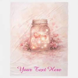 Custom Heart Jar Blanket - Romantic Gift Fleece Deken