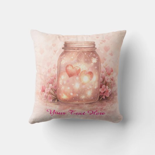 Custom Heart Jar Square Pillow Kussen (Achterkant)
