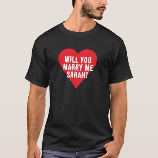 Custom Heart Men’s T-Shirt – marry me, proposal (Voorkant)