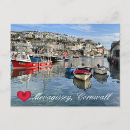 Custom Heart Mevagissey Fish Landing Quay Cornwall Feestdagenkaart