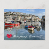 Custom Heart Mevagissey Fish Landing Quay Cornwall Feestdagenkaart (Voorkant)