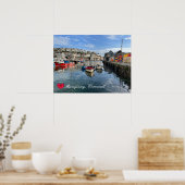 Custom Heart Mevagissey Fish Landing Quay Cornwall Poster (Keuken)