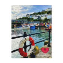 Custom Heart Mevagissey Harbour Lifebuoy Cornwall