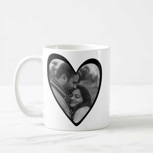 Custom Heart Mok Holiday Gift - Foto en Bericht (Links)