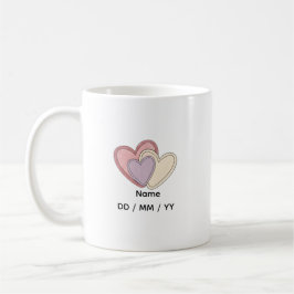 Custom Heart Mug with Name  Date Koffiemok