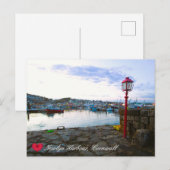 Custom Heart Newlyn Harbour op Dusk Cornwall Foto Feestdagenkaart (Voorkant / Achterkant)