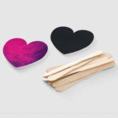 Custom Heart Paddle Fan – Neon Roze & Zwart Handwaaier (Niet-gemonteerd)