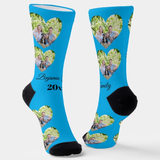 Custom Heart-Photo Family Socks | Personalized Gif Sokken (Gebogen)