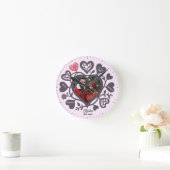 Custom Heart Photo Romantic Wall Clock Ronde Klok (Huis)