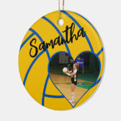 Custom Heart Photo Senior Volleyball Player Keramisch Ornament (Links)