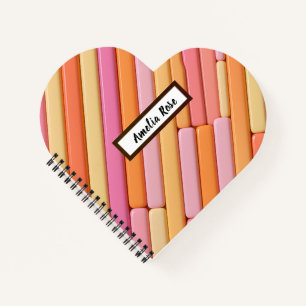Custom Heart Spiral Notitieboek – Pastelgeometrie