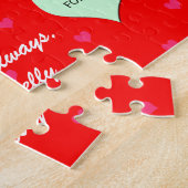 Custom Heart Valentijn Jigsaw Puzzel Gift in Tin (Zijkant)