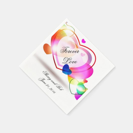 Custom Heart Wedding Napkins Servet (Hoek)